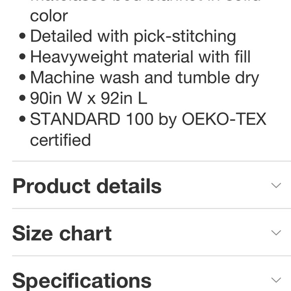 THRESHOLD NWT matalesse bed blanket -Ivory -full/queen - Picture 7 of 7